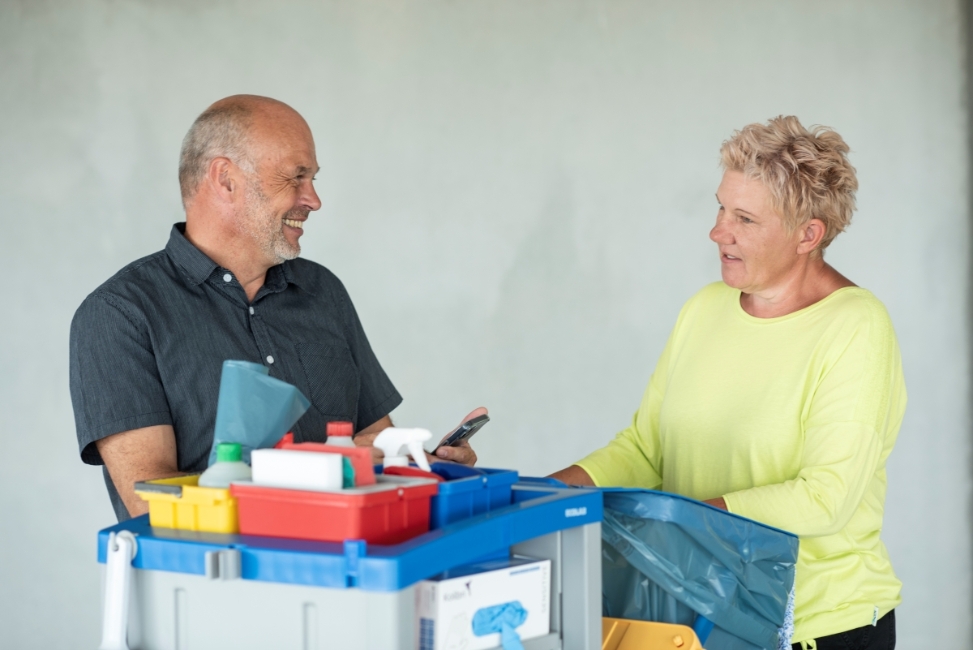 Foto: Jörn Lehmann Ingo Schawe mit seiner Kollegin Martina Zwergk